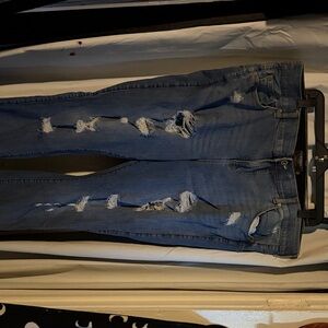 torrid Bombshell Medium Blue Ripped Skinny Jeans